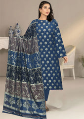 Annaya's Blue Jacquard Broshia 3pc Lawn