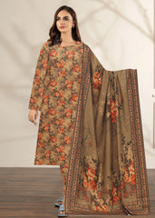 Premium Brown Digital Printed Dhanak 3pc